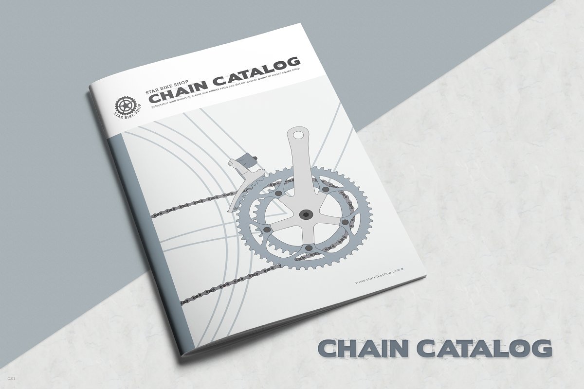 时尚极简主义产品目录杂志模板插图