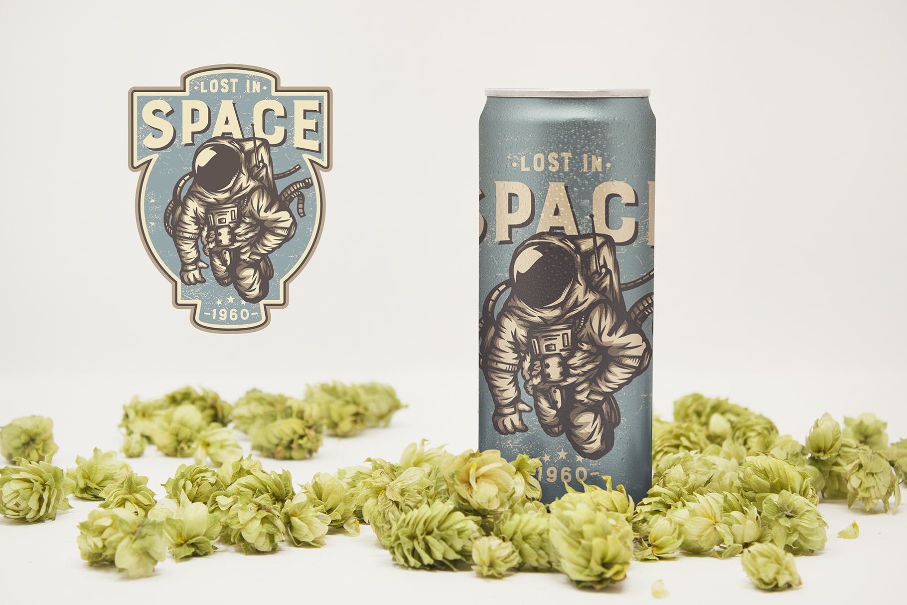 12盎司啤酒易拉罐外观设计前视图素材库精选 Front 12oz Beer Can Mockup插图(1)