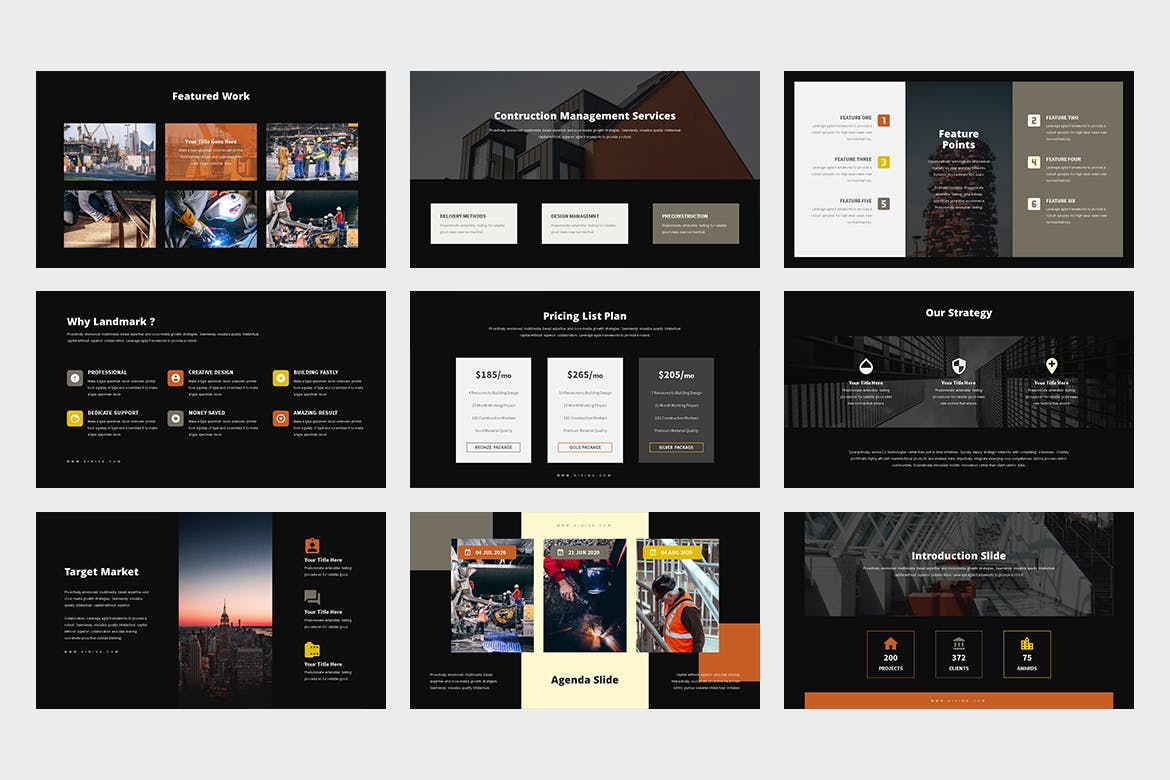 建筑与工程企业&项目介绍素材库精选PPT模板 Kiniva : Construction & Engineering Powerpoint插图(8)