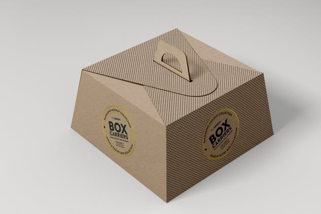 食品糕点盒样机模板第5卷 Food Pastry Boxes Vol.5:Carrier Boxes Mockups插图(2)