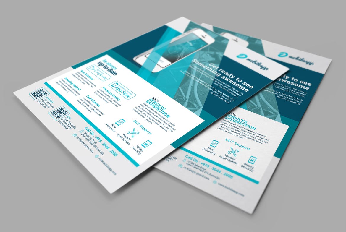 APP应用推广传单设计模板 Mobile App Promotion Flyers插图(2)