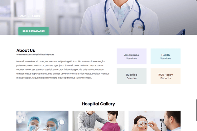 治疗研究所医院网站PSD模板 Medical: Treatment Institute Hospital PSD Template插图(3)