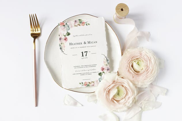 腮红&绿叶水彩系列婚礼设计素材套装 Blush & Greenery Wedding Collections插图(2)