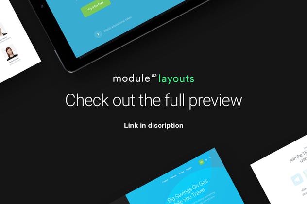 100+精制UI组件和13个网站模板[PSD, SKETCH] Module 02: Layouts插图(7)
