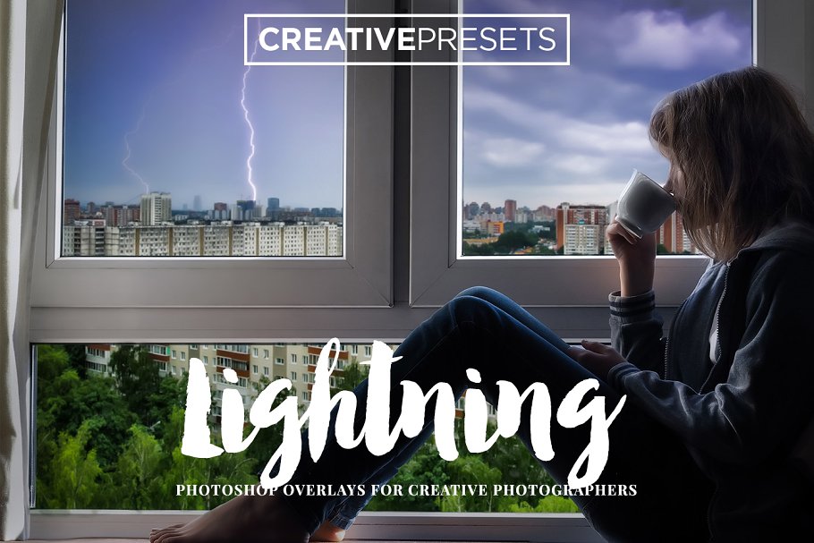 逼真雷电闪电叠层背景 Realistic Lightning Overlays插图