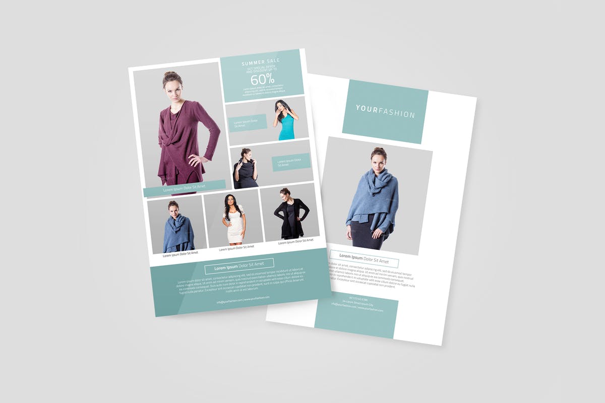 时尚服装品牌宣传海报设计模板 Fashion Promotion Flyer插图