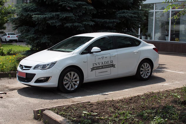 汽车/户外广告牌品牌Logo展示样机 Outdoor Branding Mockup插图(1)