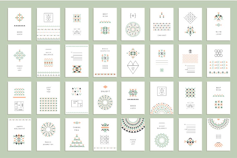 民族风矢量图案纹理 Ethnic vector brushes + BONUS插图(1)