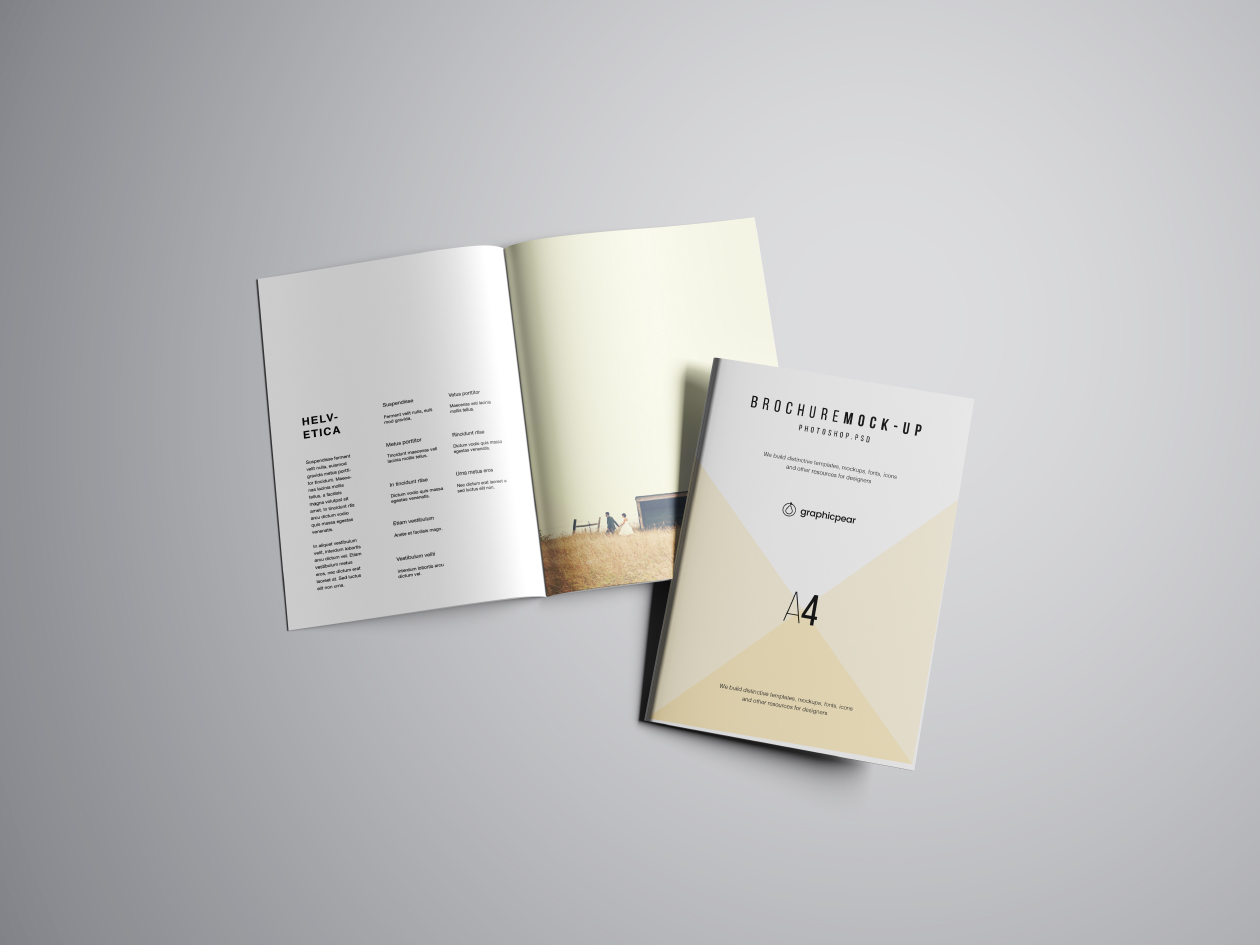 A4宣传单设计效果图样机PSD模板 Photoshop A4 Brochure Mockup .PSD插图(8)
