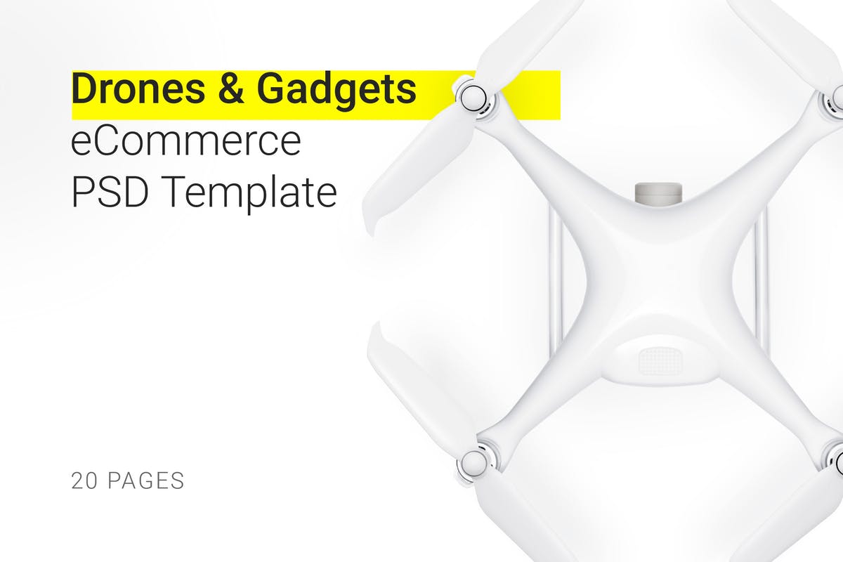 小型电子商务网上商城设计PSD模板 Bzzz – Gadgets eCommerce PSD Template插图