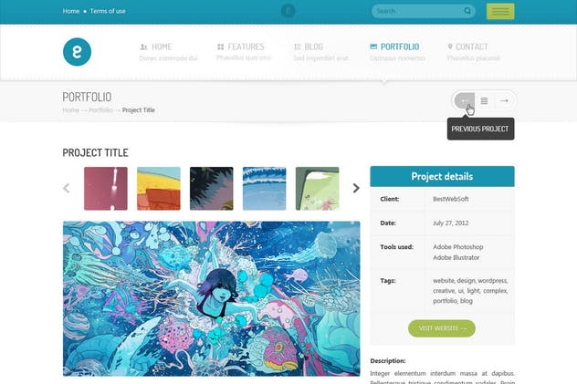 初创公司/创意机构官网设计PSD网站模板 Nameless – Creative Agency PSD Template插图(6)