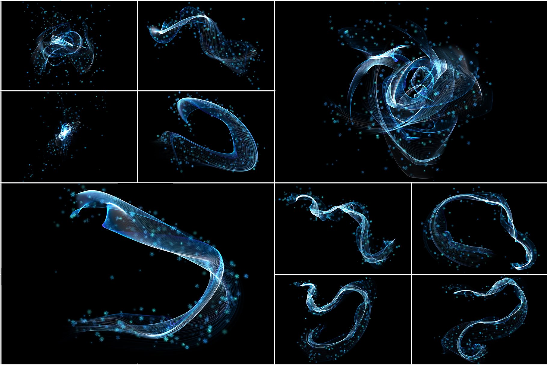 8K超高分辨率冬季气息波纹叠层背景 8K Winter Waves Overlays插图(2)
