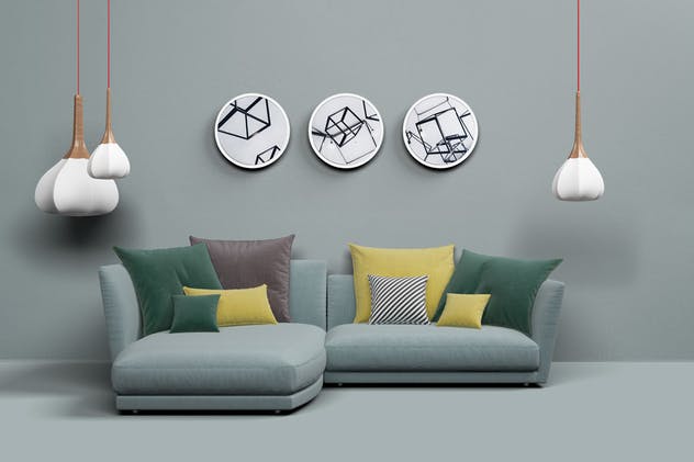 客厅装修室内设计场景样机模板 Mockup Interior Scene Creator – MK2插图(3)