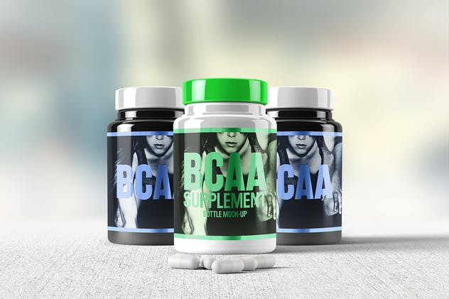 营养品/药物瓶外观设计样机模板 Supplement / Medicine Bottle Mock-Up插图(7)