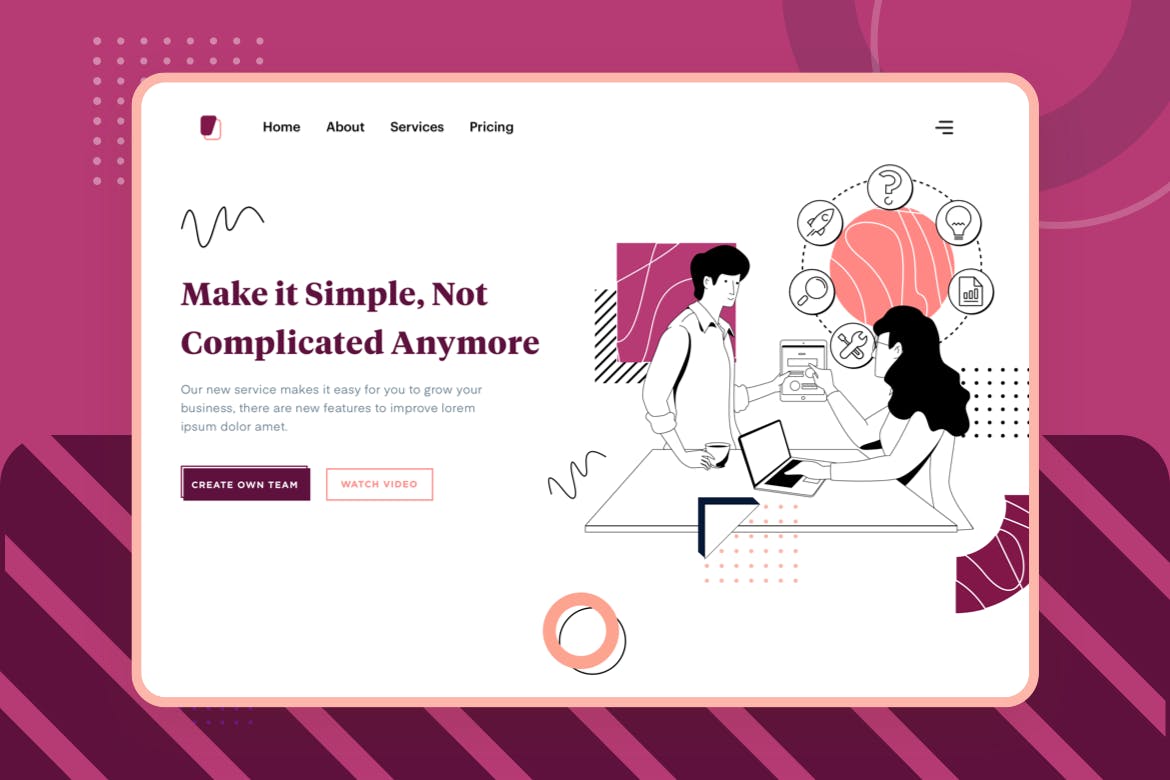 项目进程主题网站设计矢量插画设计素材 Liner – Work Process插图(1)