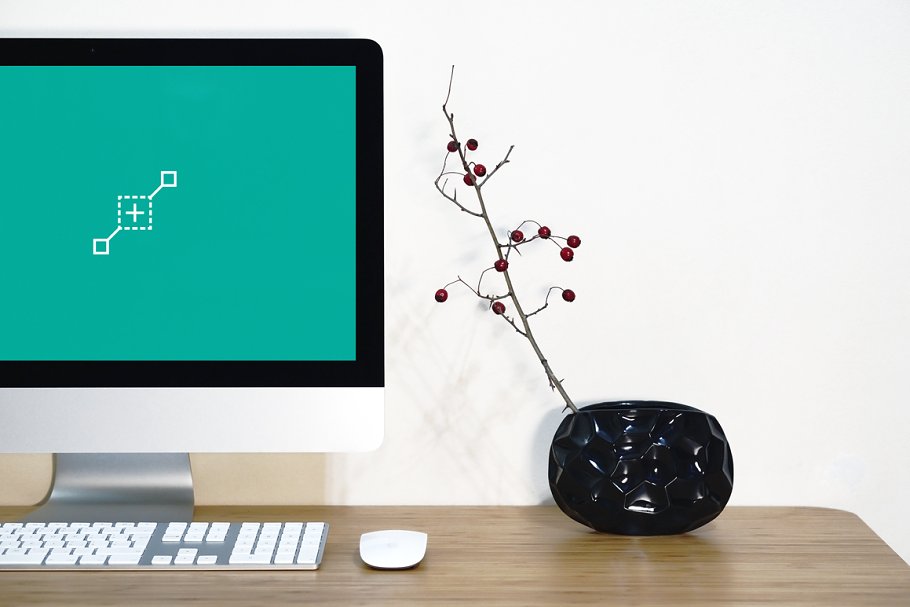 简易简约办公场景一体机电脑样机 Workspace Device PSD Mockup插图(4)