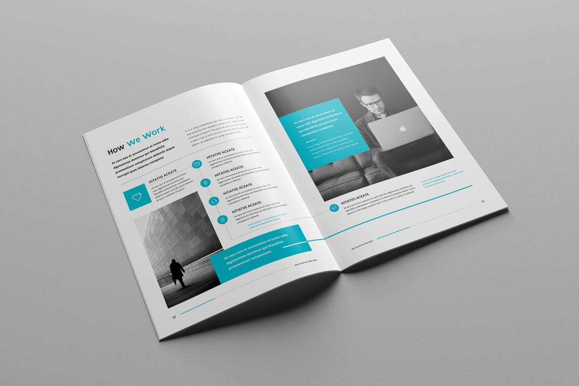 专业干净现代时尚的16P公司简介企业形象手册画册楼书杂志设计模板插图(6)