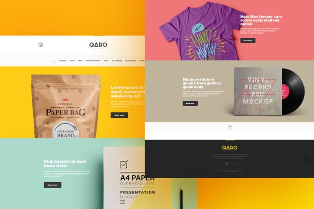 创意产品现代简约风PSD网站模板 QARO – Clean & Modern PSD Template插图(3)
