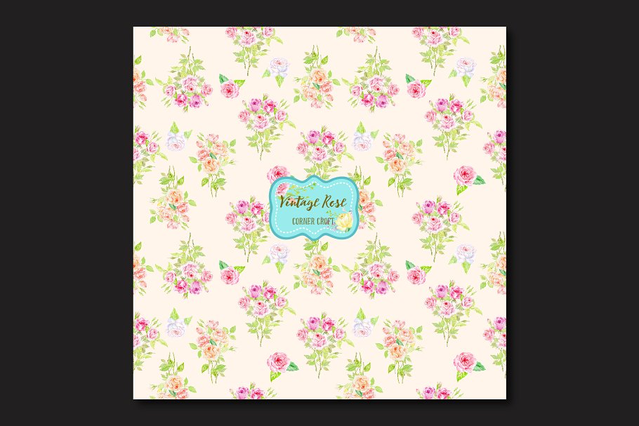复古花样玫瑰图案纹理 Pattern Vintage Rose插图(4)