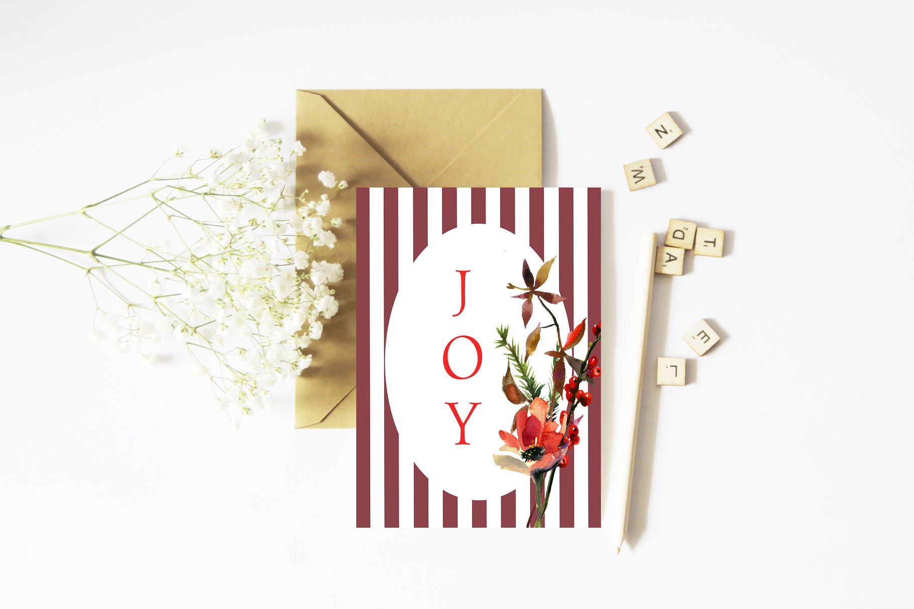 圣诞主题水彩花卉素材集 Watercolor Christmas Floral Set插图(10)