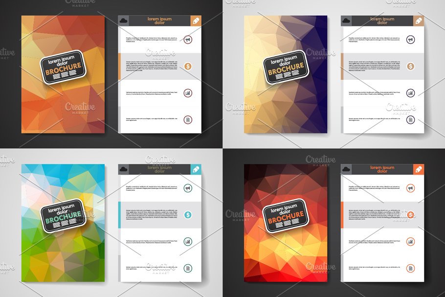 简约企业产品宣传画册模板 Set of Brilliant Brochures插图