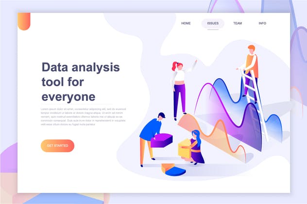 扁平设计风着陆页等距概念插画 Landing Page Templates Isometric Concept插图(8)