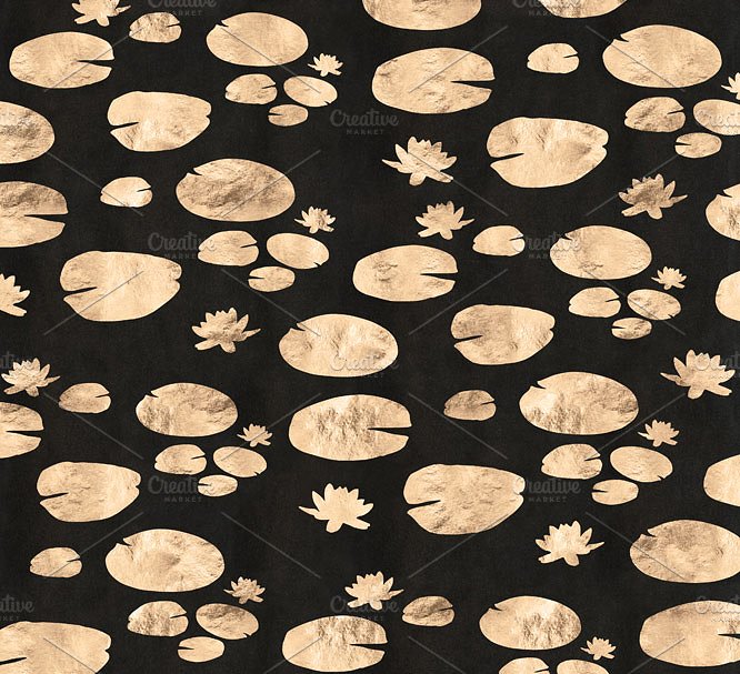 玫瑰金星空/荷叶/蜻蜓图案纹理 Rose Gold Night Dragonfly Patterns插图(3)