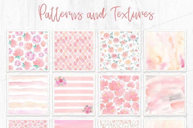 适用于婚礼设计的花卉纹理&图案背景素材合集 Wedding Backgrounds: Textures and Patterns插图(1)