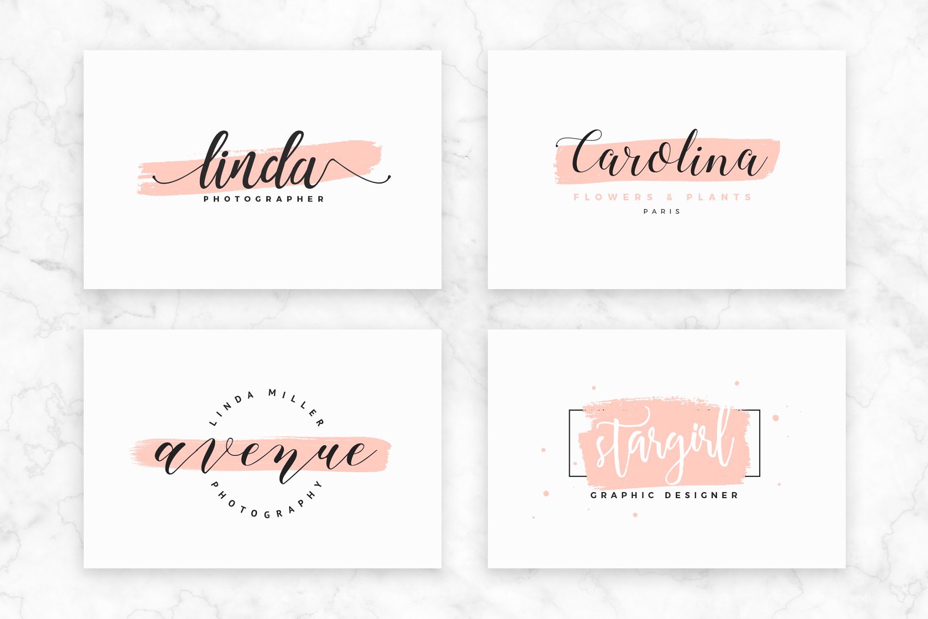 轻奢女性品牌Logo模板合集 Feminine Logo Pack插图(8)