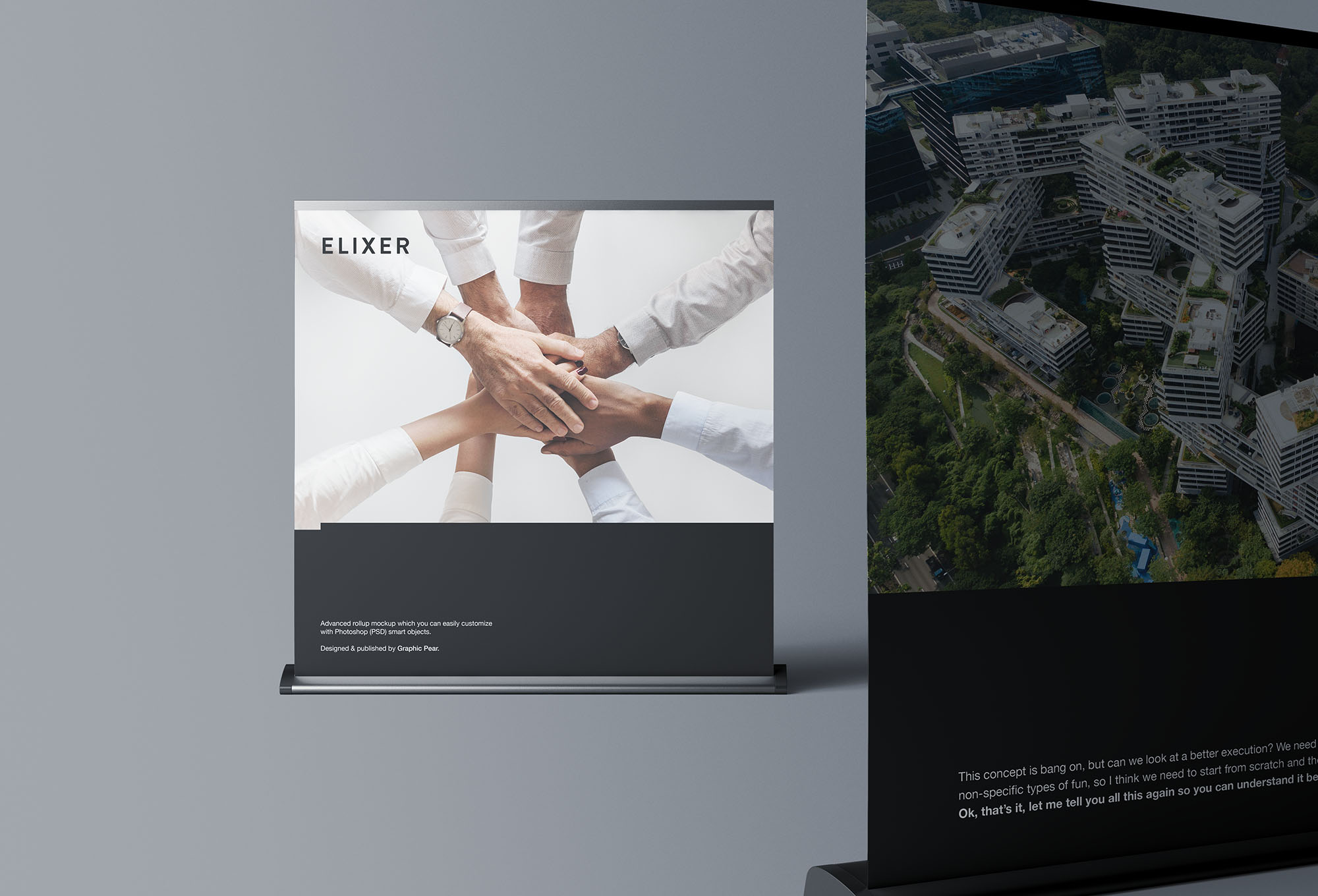 立式方形海报展架PSD样机模板 Wide Rollup Mockup插图(7)