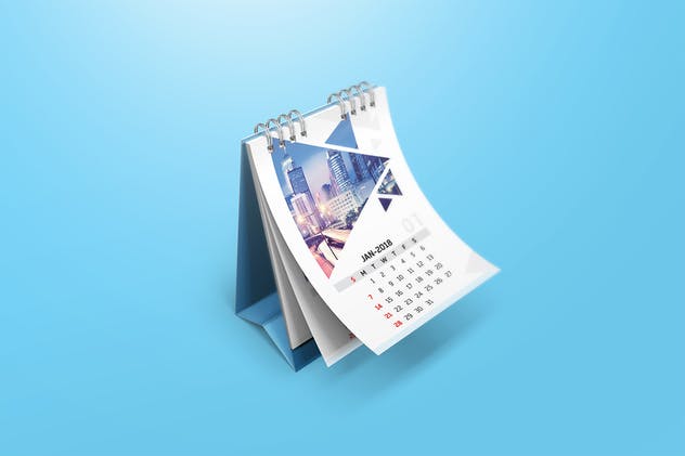 活页台历日历样机模板 Desk Calendar Mockups插图(1)