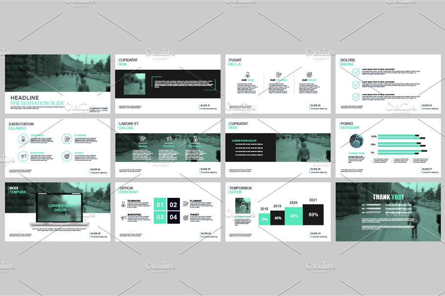 工作汇报数据统计 PPT 模板 Powerpoint Presentation Templates插图(2)