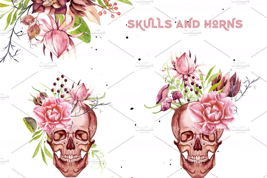 神秘秋天水彩剪贴画合集 Watercolor Mysterious Autumn插图(5)