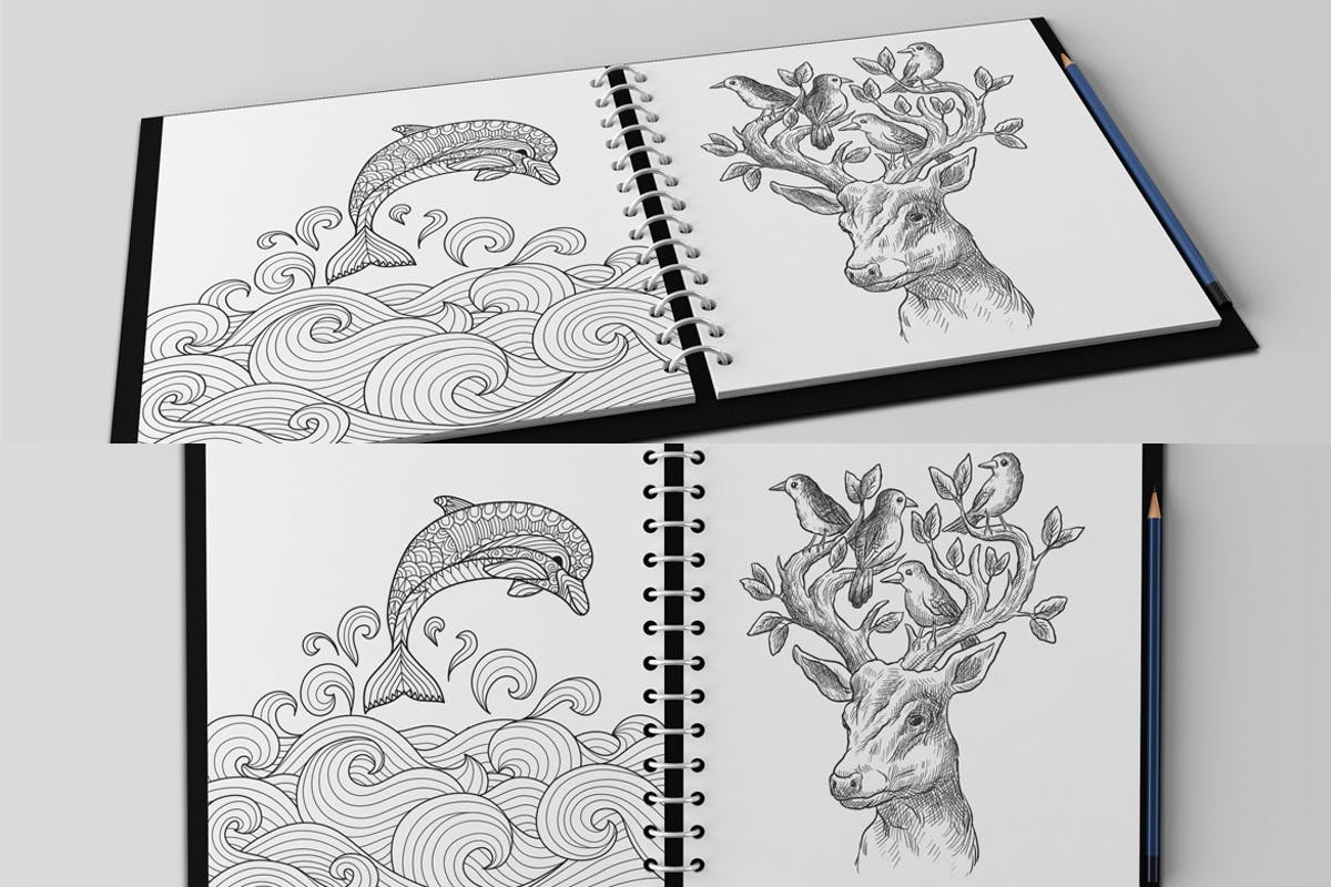 多用途活页记事本描绘本样机V3 Multipurpose Paper Mockups V3插图