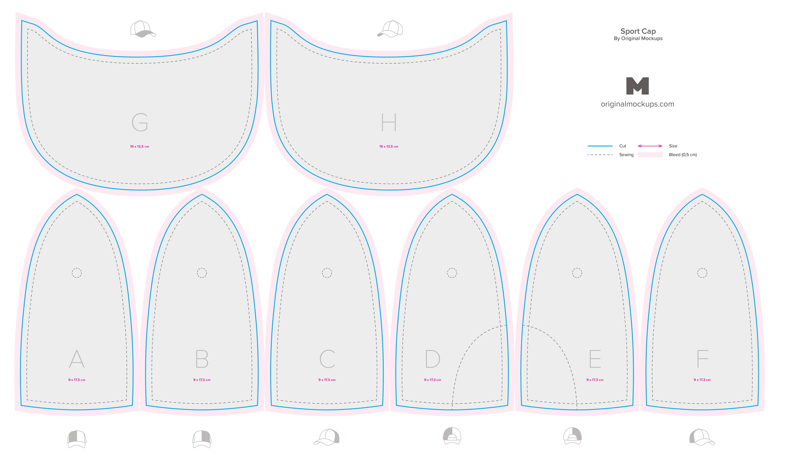 运动帽品牌设计前视图样机模板01 Sports Cap Semi Front View Mockup 01插图(8)