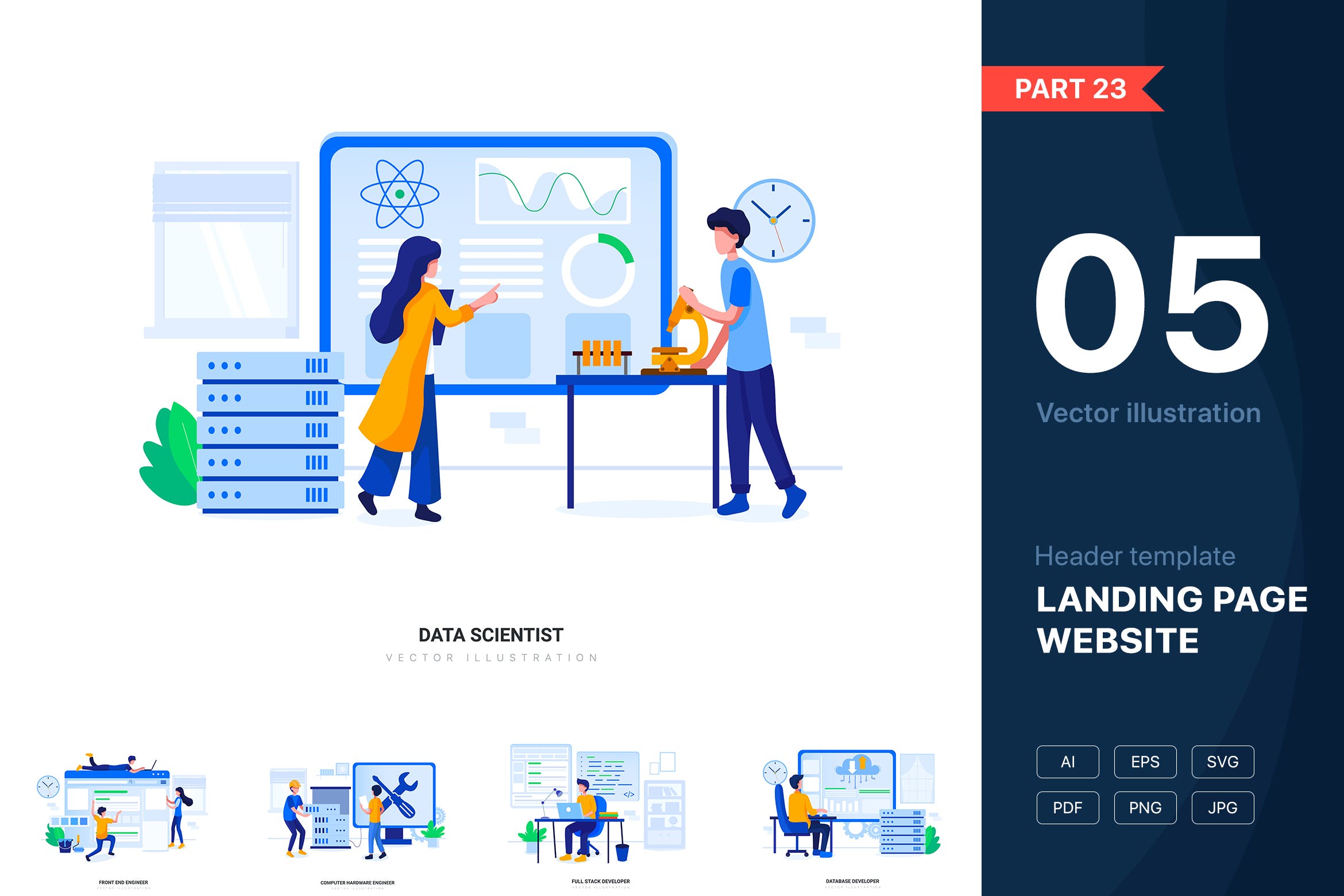 网站UI设计矢量素材库精选概念插画素材[v23] [Part 23] Website illustrations set插图