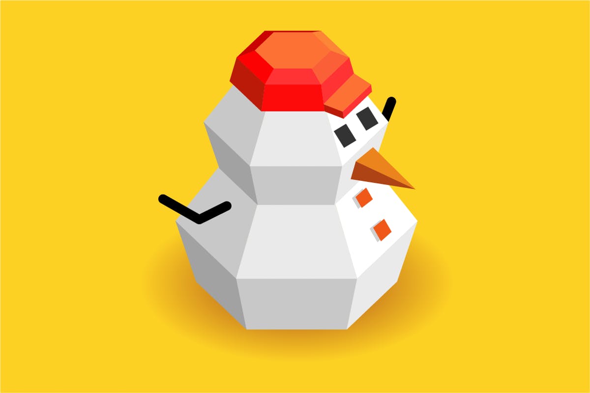 圣诞雪人免费2.5D插画素材 Xmas time插图