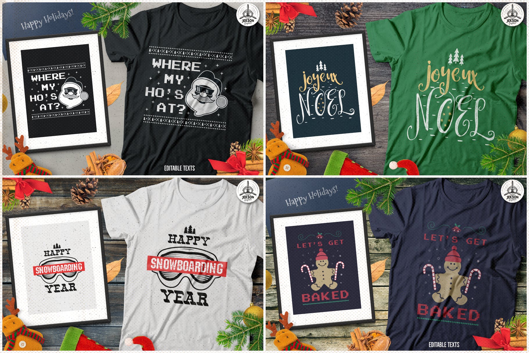 圣诞节主题设计素材包[1.07GB] Christmas Designs Mega Bundle, Retro Xmas Designs插图(3)