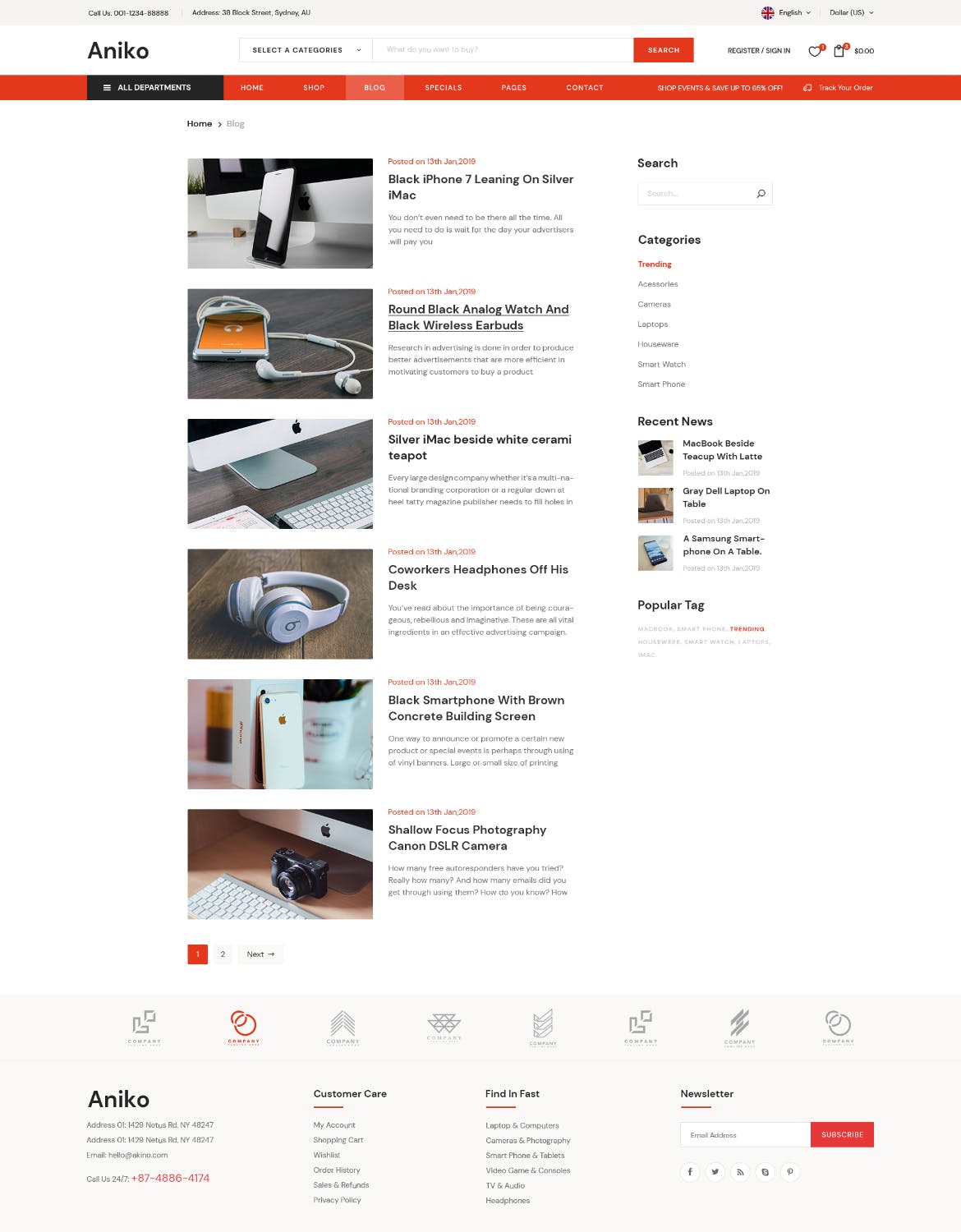 多用途数码电子网上商城设计PSD模板 Aniko | Multipurpose Electronics eCommerce PSD插图(12)