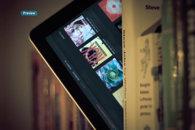 iPad平板电脑演示APP设计样机模板 Black iPad | Tablet App Scenes UI Mock-Up插图(9)