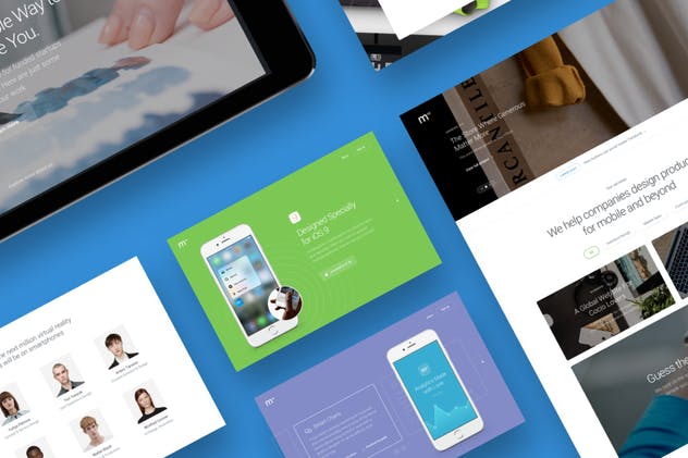 100+精制UI组件和13个网站模板[PSD, SKETCH] Module 02: Layouts插图(4)