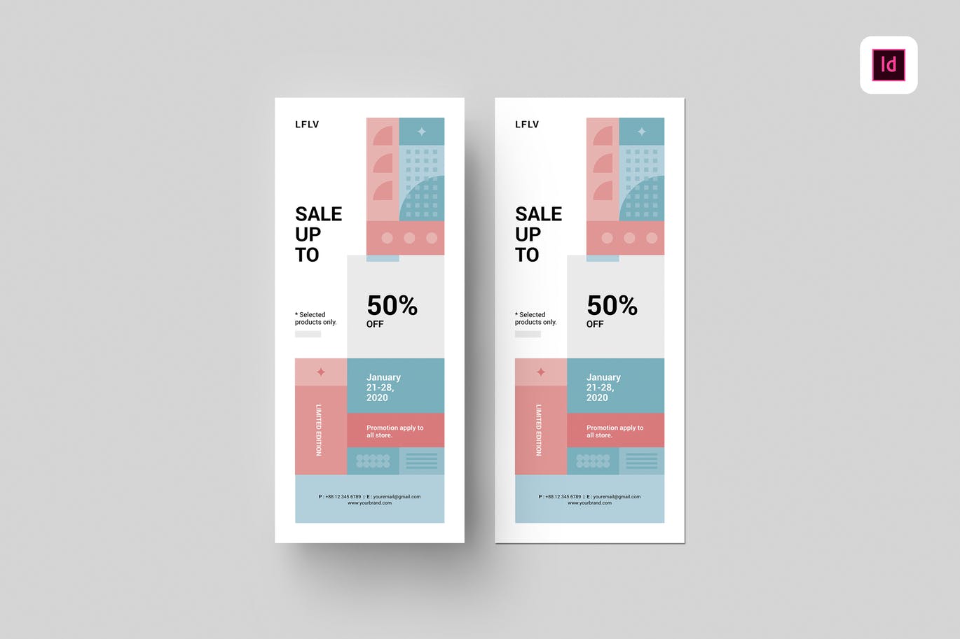 时装促销卖场X展架横幅广告Banner设计模板 Roll-up Banner插图