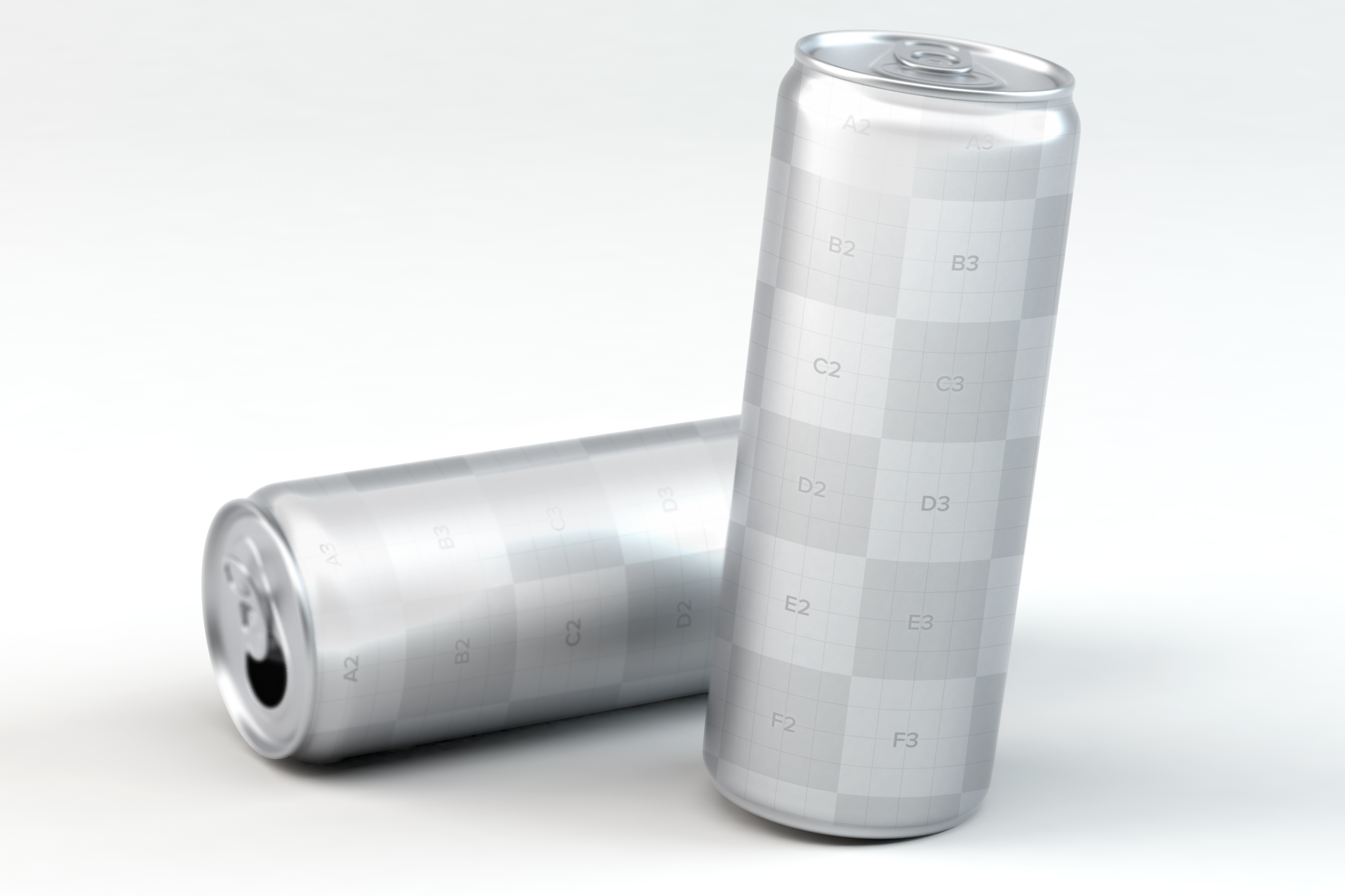 3D立体易拉罐外观图案设计样机01 3D Slim Can PSD Mockup 01插图(1)