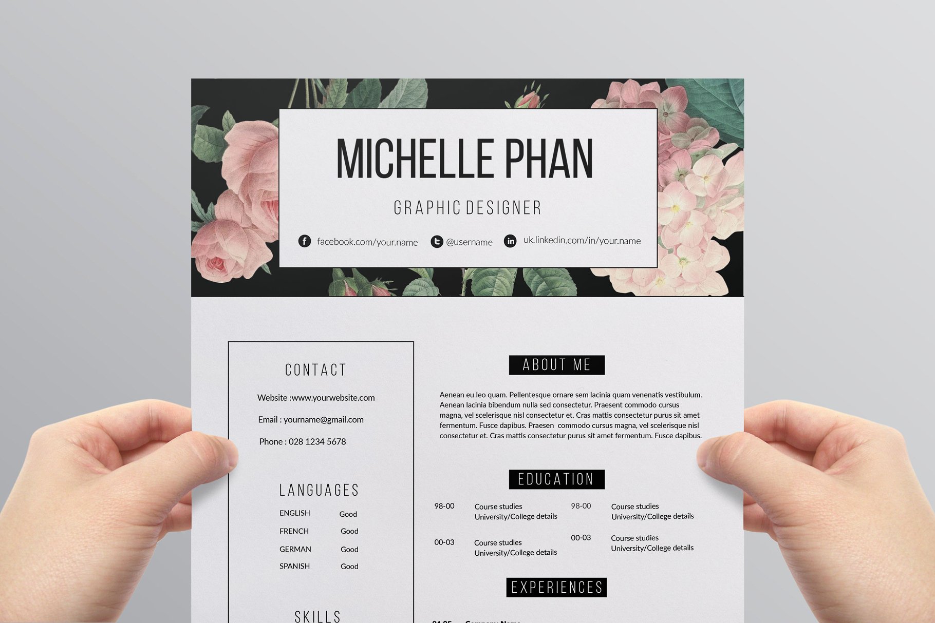 现代简洁职场个人简历模板 2 page resume template插图(3)