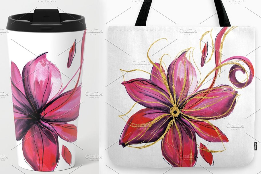 女性风格手绘设计元素合集 GIRLS AND PATTERNS插图(14)