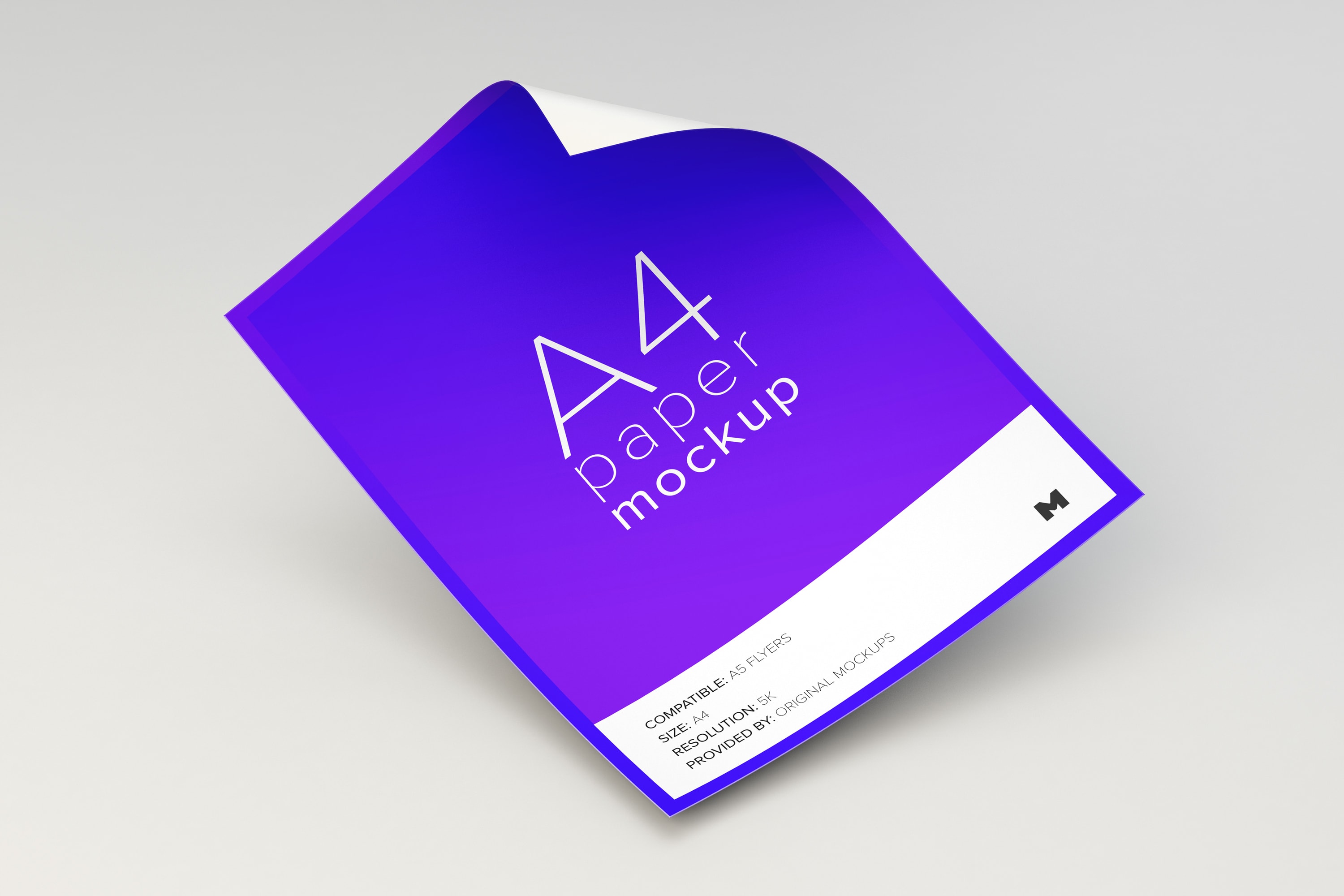 飞舞的A4尺寸传单设计样机模板 Flying A4 Paper Mockup插图