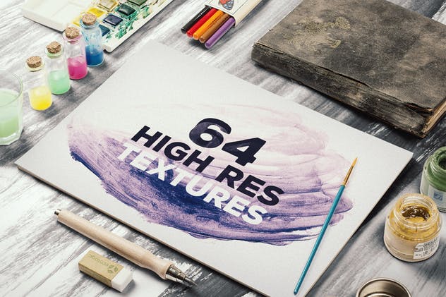 64款霓虹水彩纹理套装 64 Watercolor Textures插图(1)