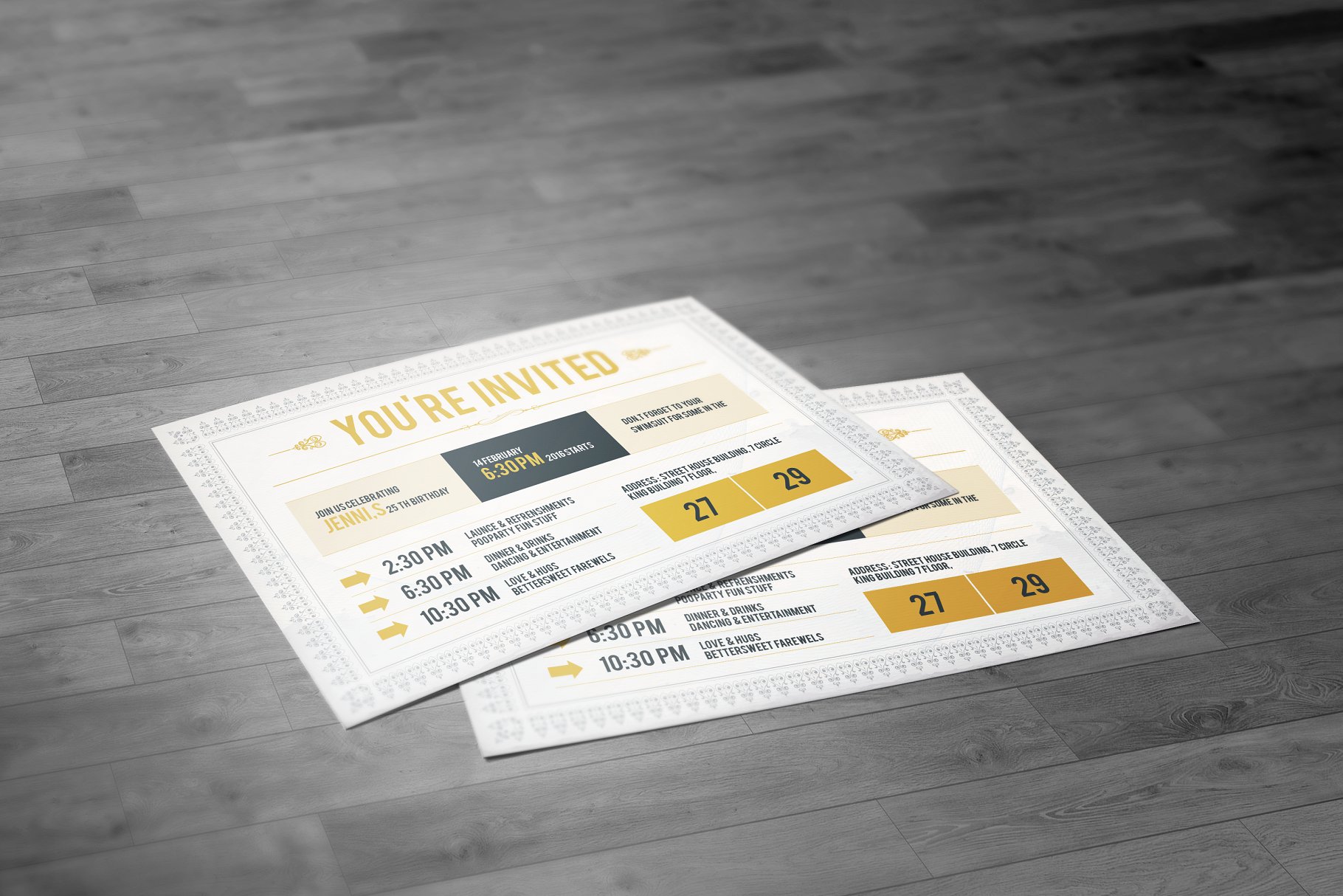 独特的明信片样式邀请函设计模板 Invitation Postcard插图(1)