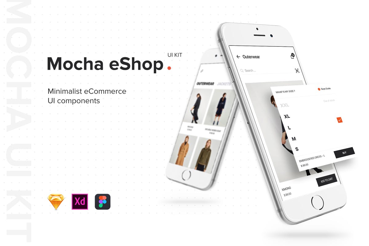 极简主义服饰品牌电商手机APP应用UI套件 eShop Mobile App UI Kit插图