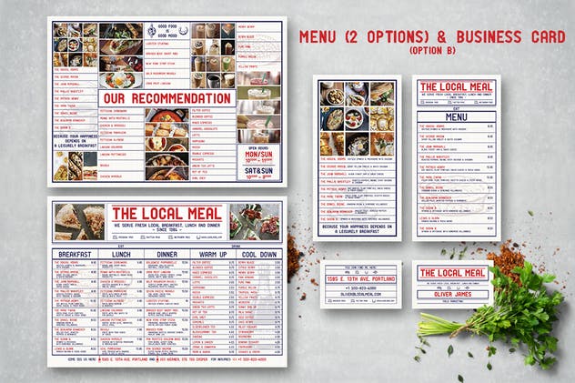 餐厅小食店横向网格菜单PSD模板 Industrial Grid Menu插图(4)